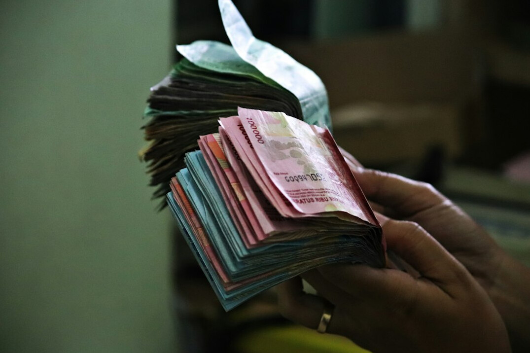 Stack of newspapers on a table