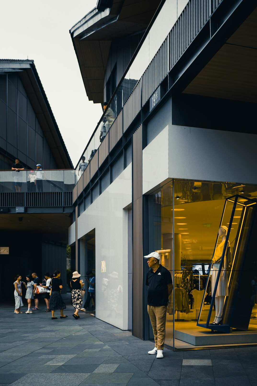 mall security guard watching cameras