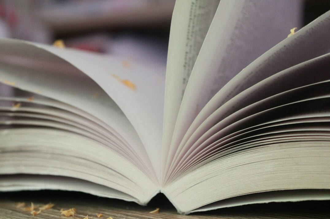 Open book with pages fanned out